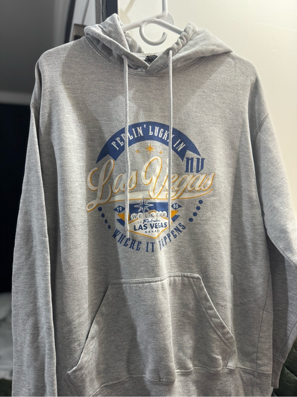 Las Vegas Graphic Hooded Sweatshirt - Gray